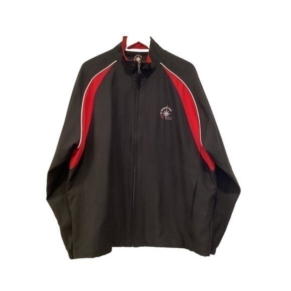 Ashworth‎ Men's Vintage Golf Windbreaker Jacket Black Red US Women's Open -Large